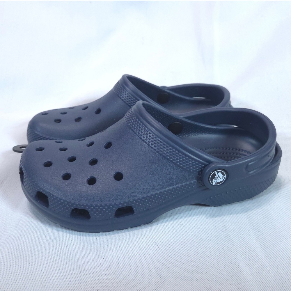 New Crocs Classic Clog K Juniors J4 Navy Blue Slip On Shoes 36/37